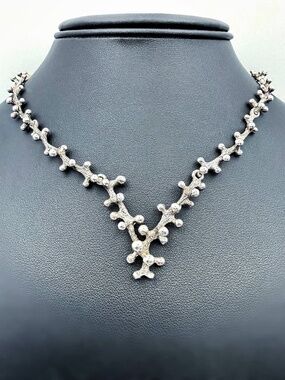Vintage 925 Sterling Silver Coral Reef Sea Necklace Chain 16” 2mm